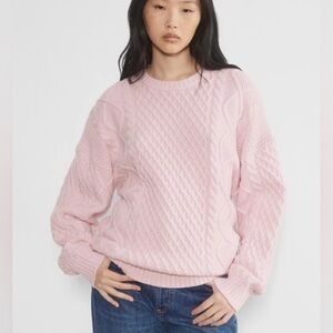 Sunday Best Soft Pink Cable Knit Sweater size S